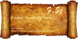 Fedor Szofrónia névjegykártya
